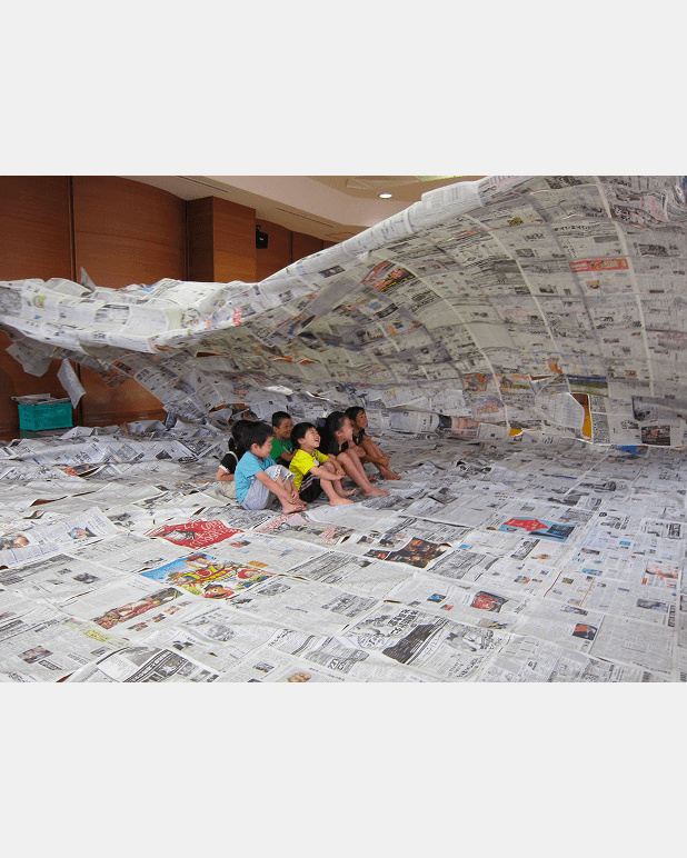 国際美術展 TOKYO ATLAS関連企画 TOKYO カルチャーデビュー ワークショップ 「新聞紙が海になる日」